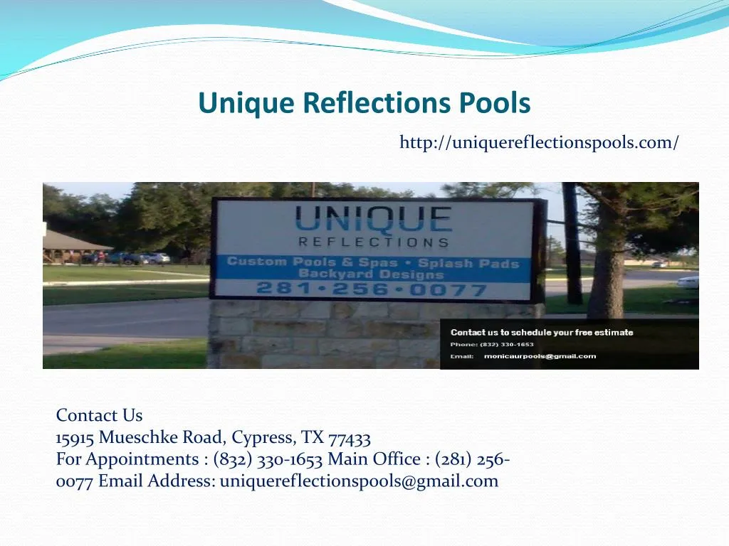 unique reflections pools