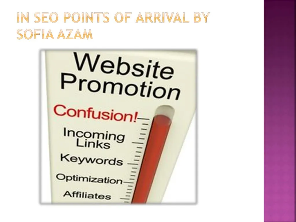 in seo points of arrival by sofia azam