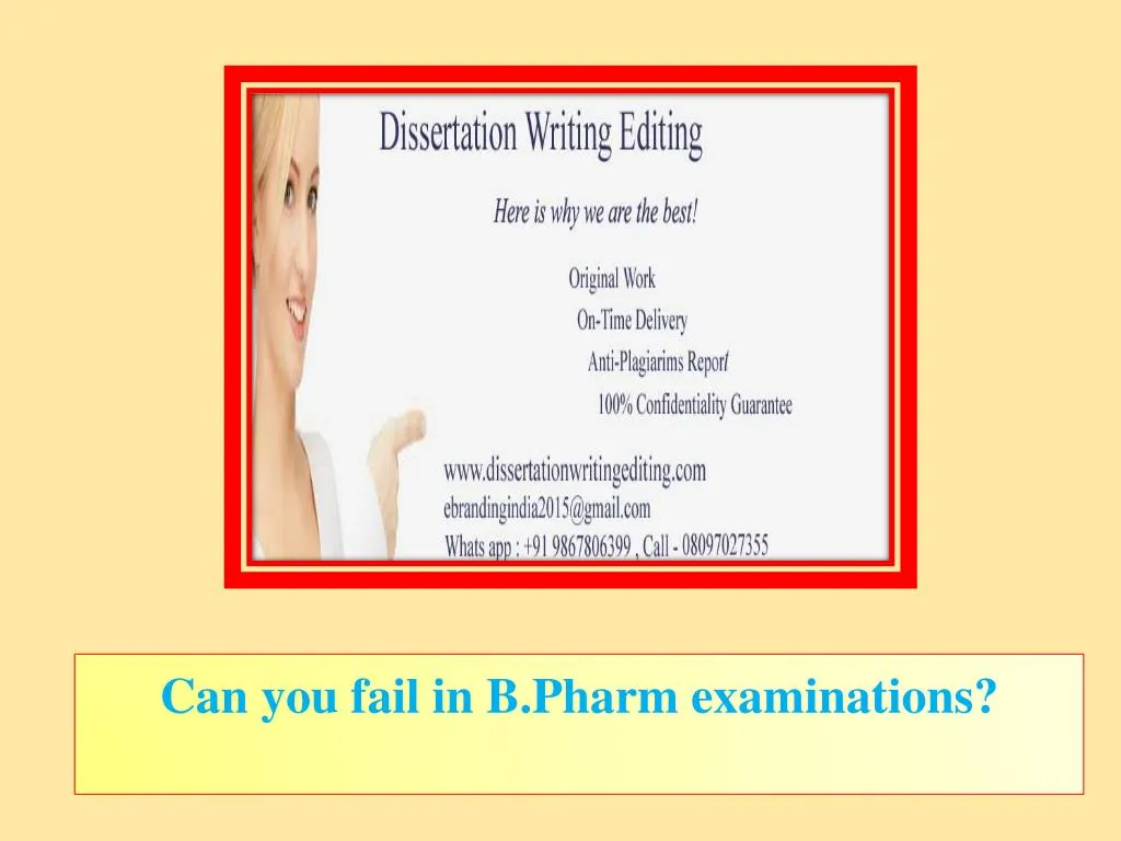 can you fail in b pharm examinations