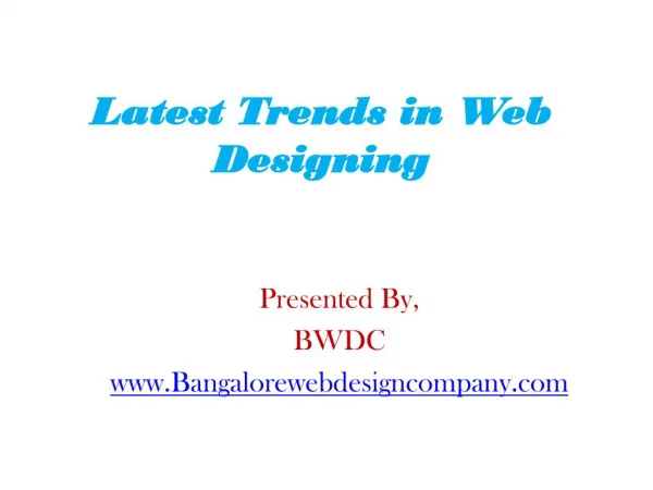 Latest Trends in Web Designing