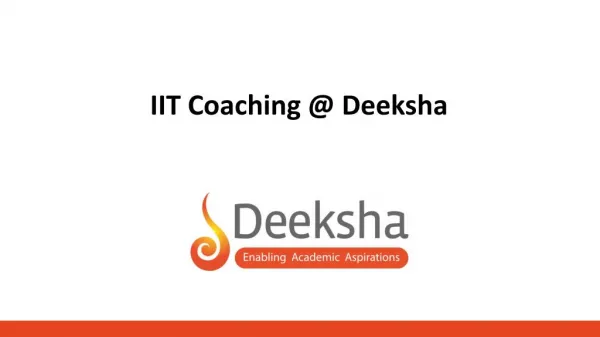 IIT Coaching @ Deeksha