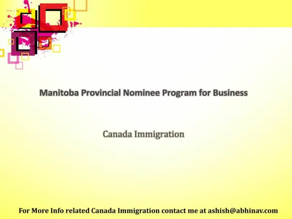 Manitoba Provincial Nominee Program for Business