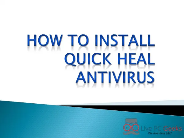 How to Install Quick Heal Antivirus