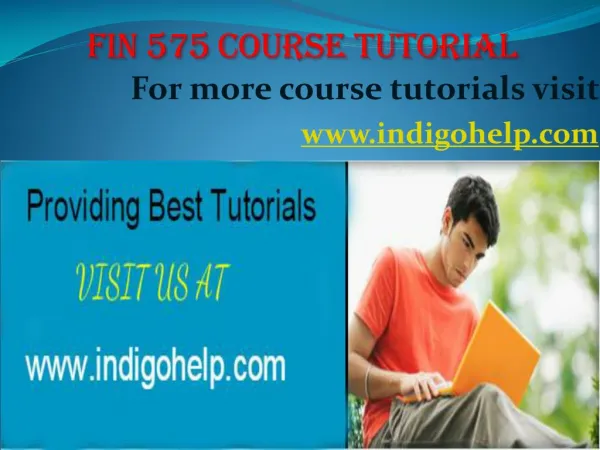 FIN 575 expert tutor/ indigohelp