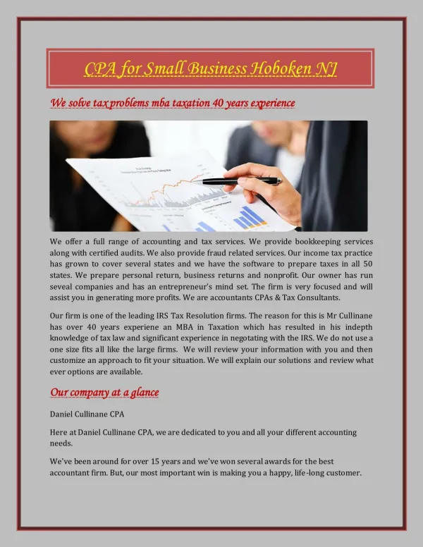 CPA for Small Business Hoboken NJ