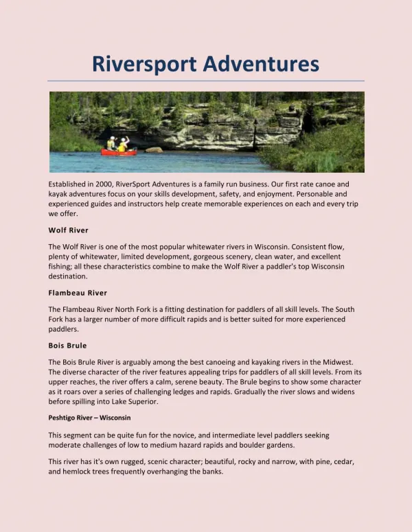 Riversport Adventures