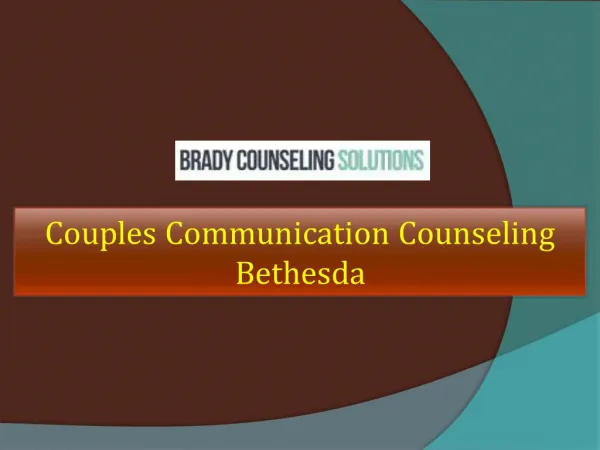 Couples Communication Counseling Bethesda