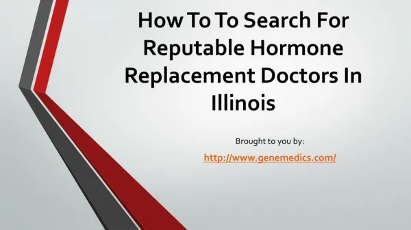 How To To Search For Reputable Hormone Replacement Doctors In Illinois