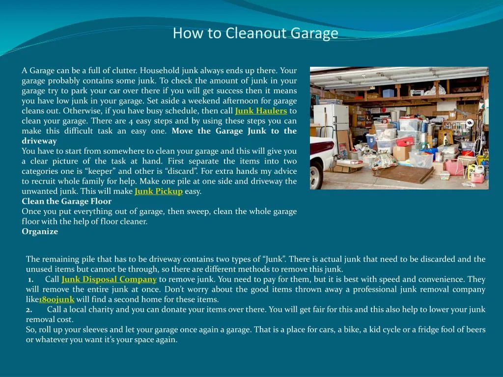 how to cleanout garage