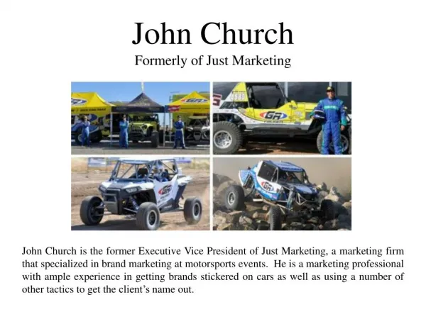 John Church - Formerly of Just Marketing
