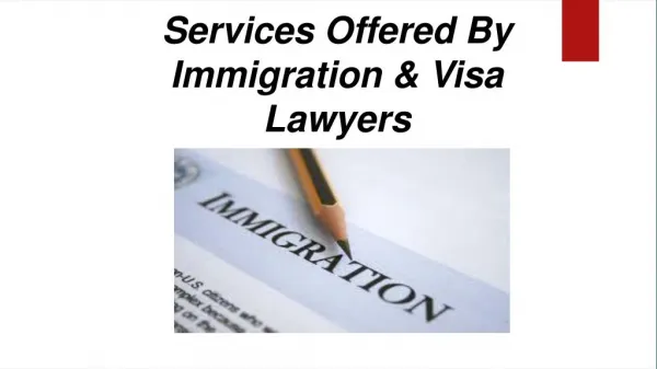 Services offered by immigration & visa lawyers