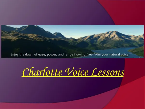 Charlotte Voice Lessons
