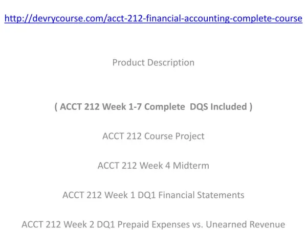 ACCT 212 All Discussions Week 1 - 7