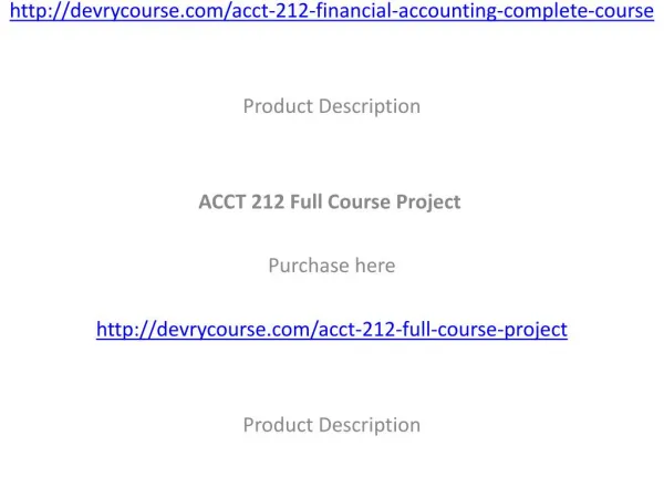 ACCT 212 Full Course Project