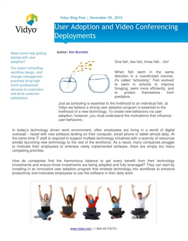 User Adoption and Video Conferencing Deployments - Vidyo