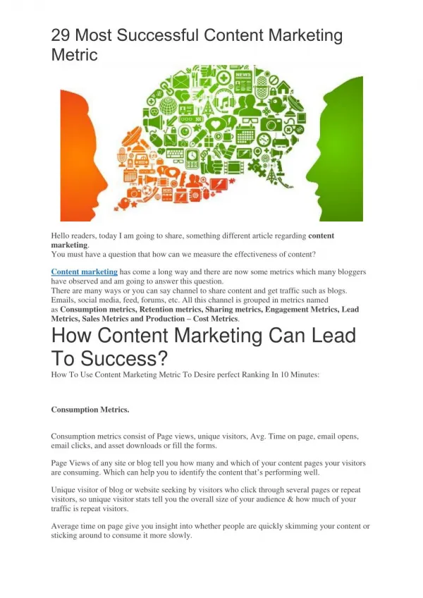 29 Most Successful Content Marketing Metric Lead On Rank