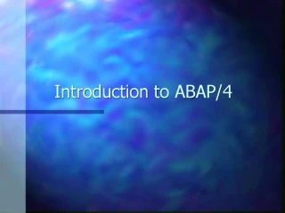 Introduction to ABAP/4: - slide 1