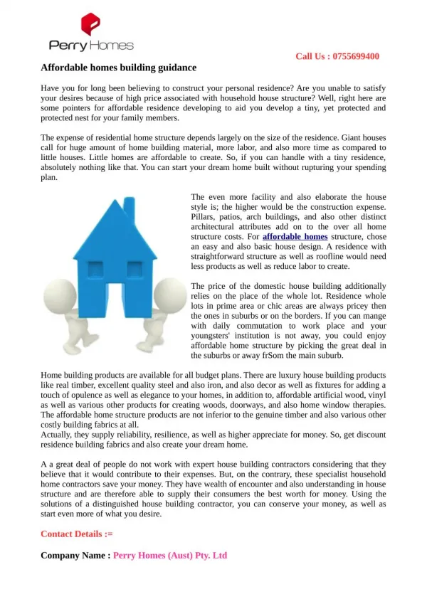Affordable homes building guidance