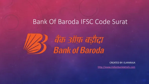 Bank Of Baroda IFSC Code Surat