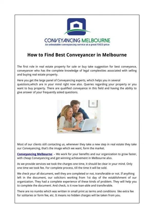 How to Find Best Conveyancer in Melbourne
