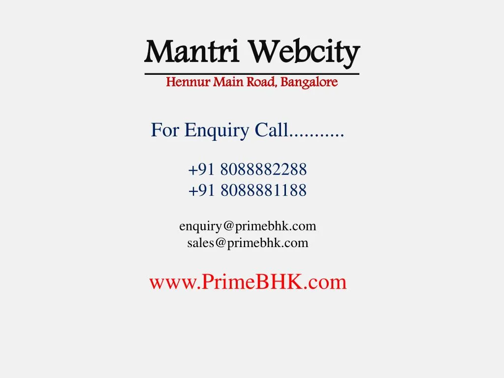 mantri webcity hennur main road bangalore