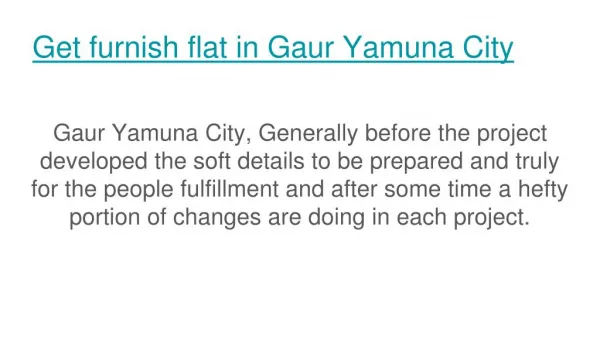 Book comfort apartment with Gaur Yamuna City