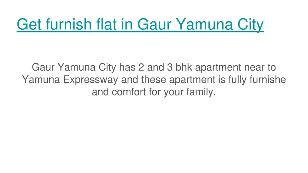 get furnish flat in gaur yamuna city