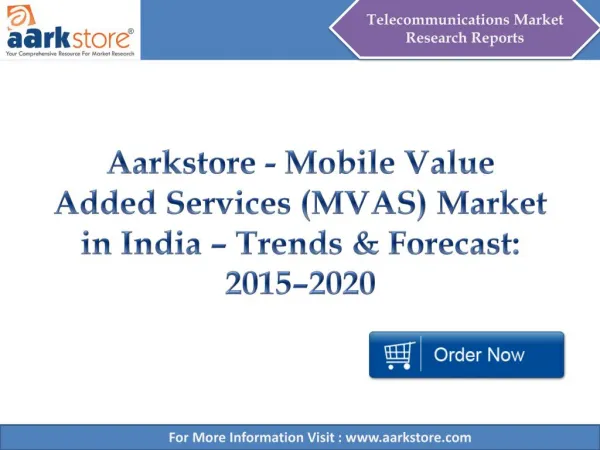 Aarkstore - Mobile Value Added Services (MVAS) Market in India – Trends & Forecast: 2015–2020