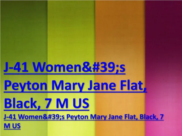 J-41 Women&#39;s Peyton Mary Jane Flat, Black, 7 M US