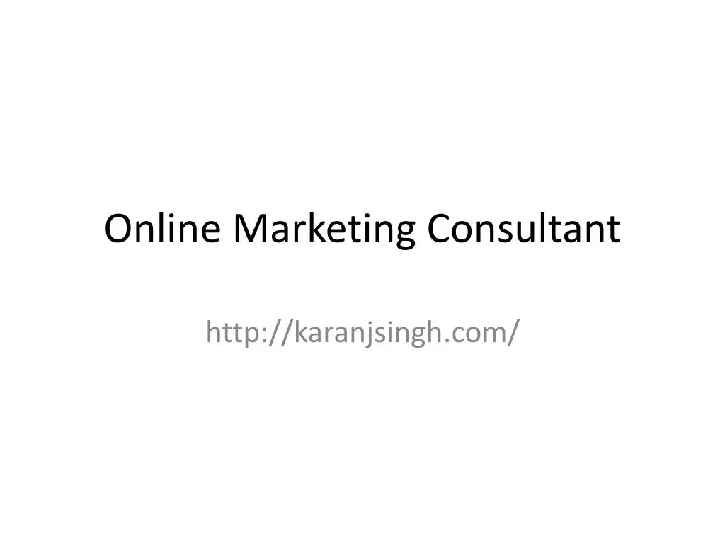 online marketing consultant