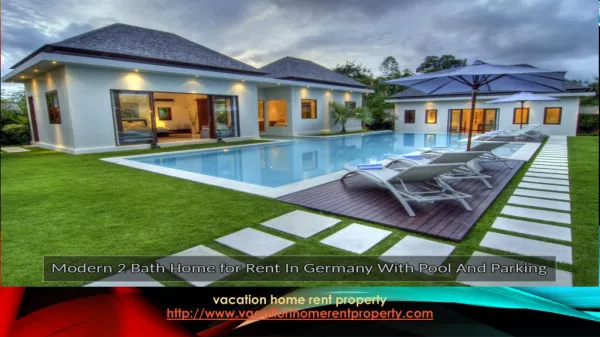 Modern 2 bath house for rent in Germany with pool and parking