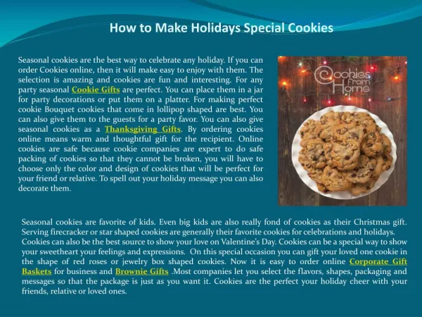 How to Make Holidays Special Cookies