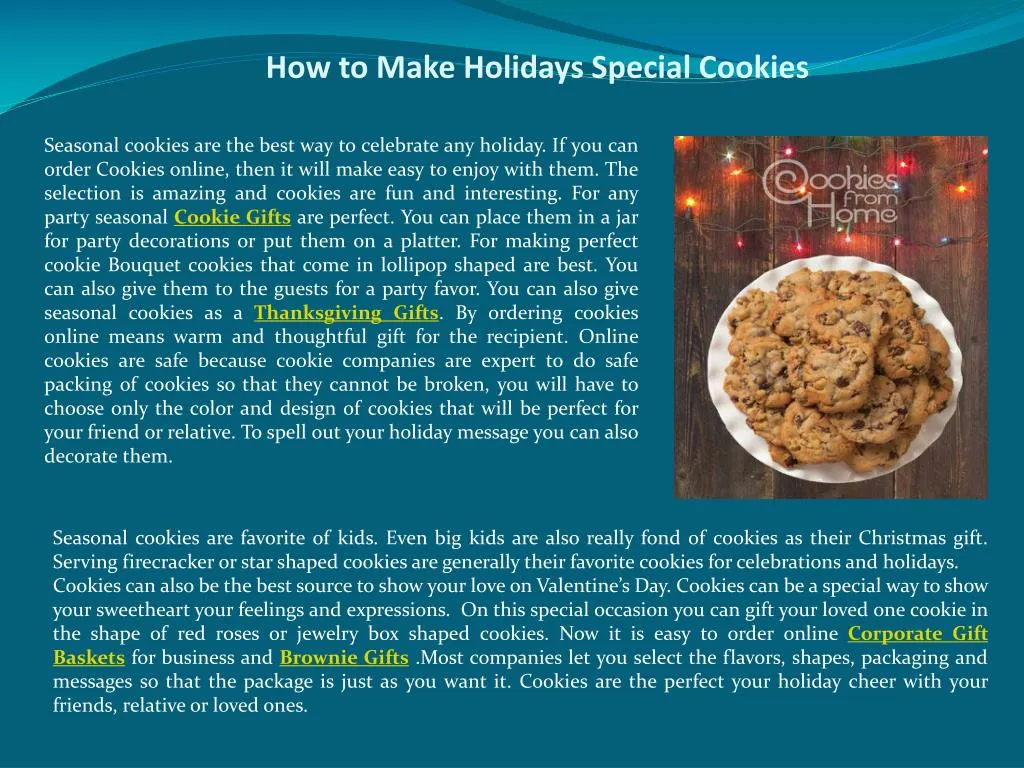 how to make holidays special cookies