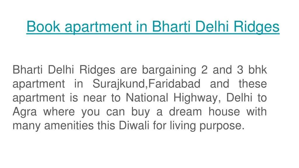 book apartment in bharti delhi ridges