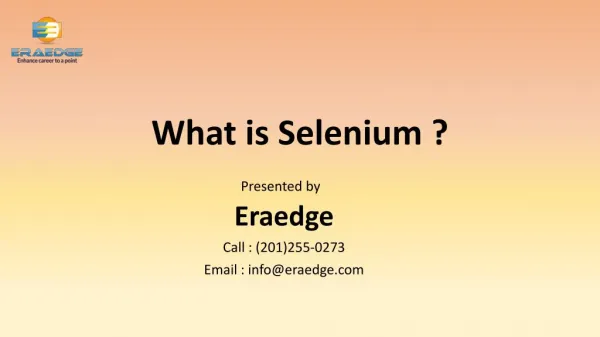 What is Selenium & Introduction | Eraedge
