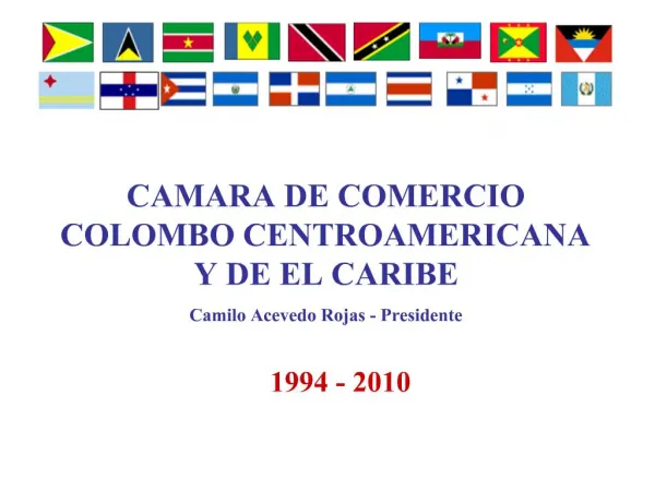 CAMARA DE COMERCIO COLOMBO CENTROAMERICANA Y DE EL CARIBE Camilo Acevedo Rojas - Presidente