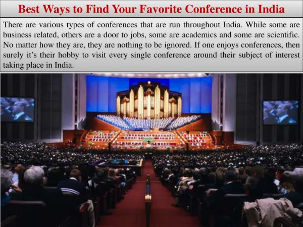 Best Ways to Find Your Favorite Conference in India