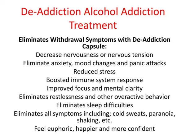 How De-Addiction Capsule Works De-Addiction Capsule
