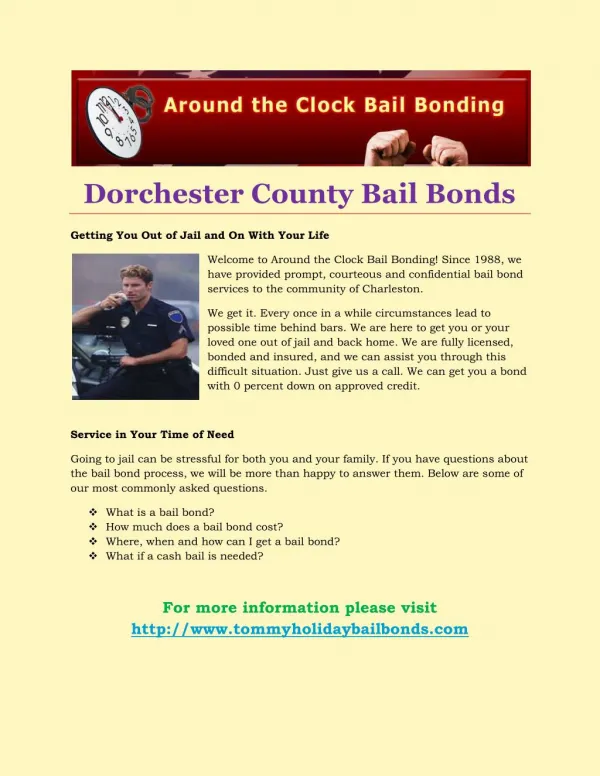 Dorchester County Bail Bonds