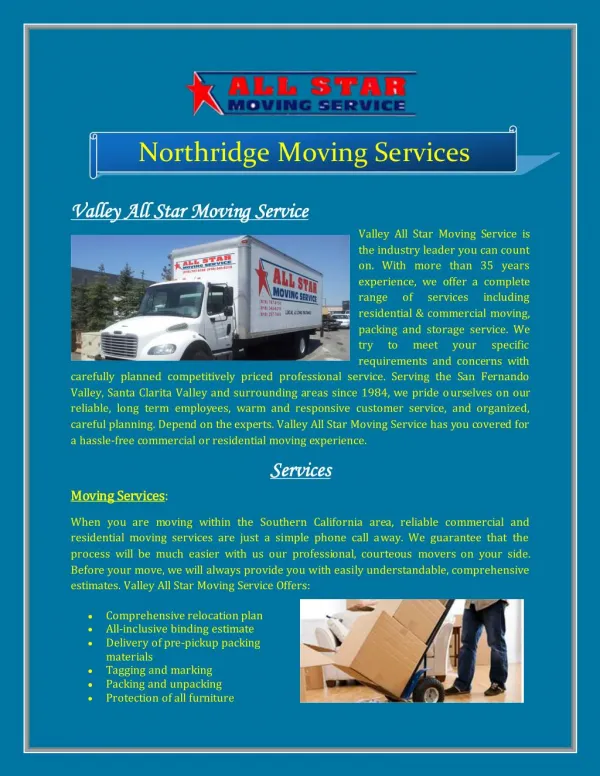Northridge Moving Services