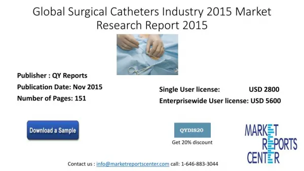Global Surgical Catheters Industry 2015 Market Research Report 2015