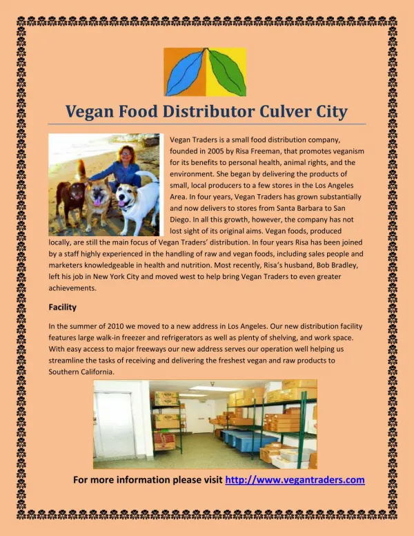 Vegan Food Distributor Culver City