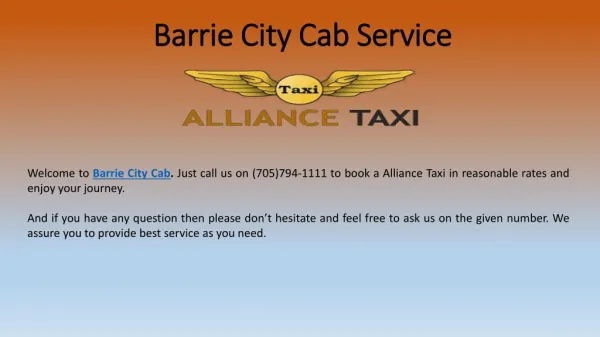 Barrie City Cab Service
