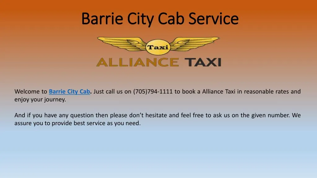 barrie city cab service