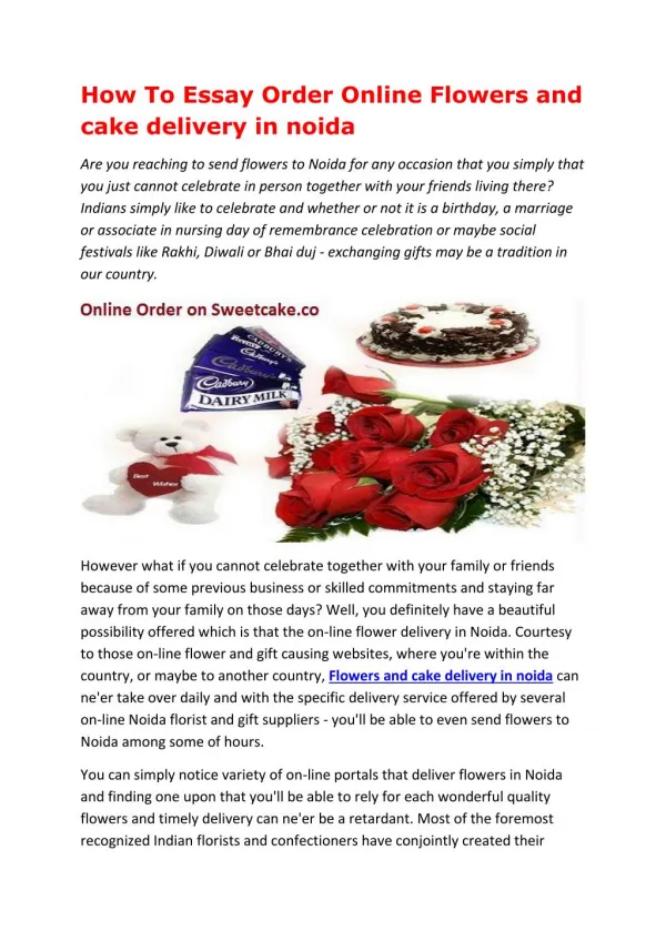 How To Essay Order Online Flowers and cake delivery in noida