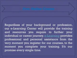 Free Online Course and Training - slide 1