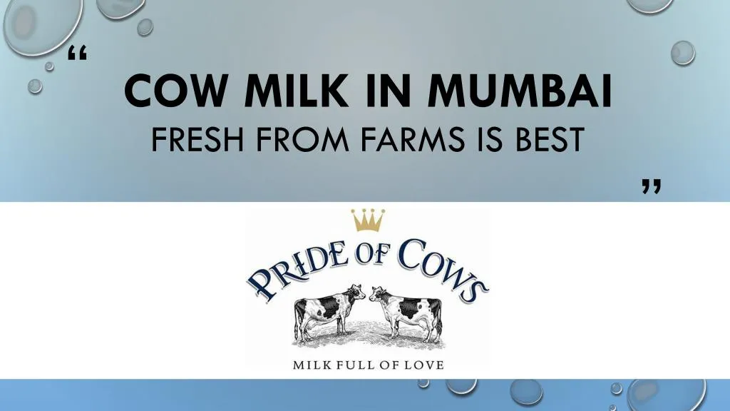 cow milk in mumbai fresh from farms is best