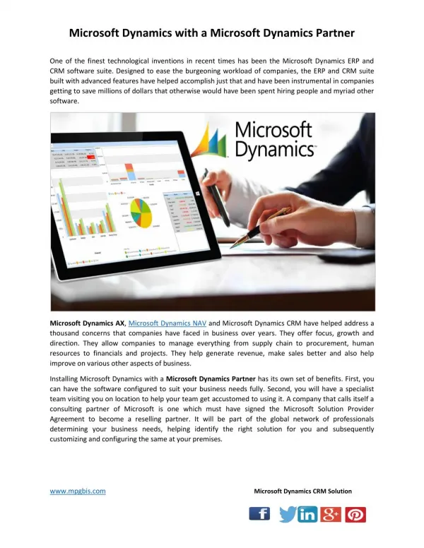 Microsoft Dynamics with a Microsoft Dynamics Partner