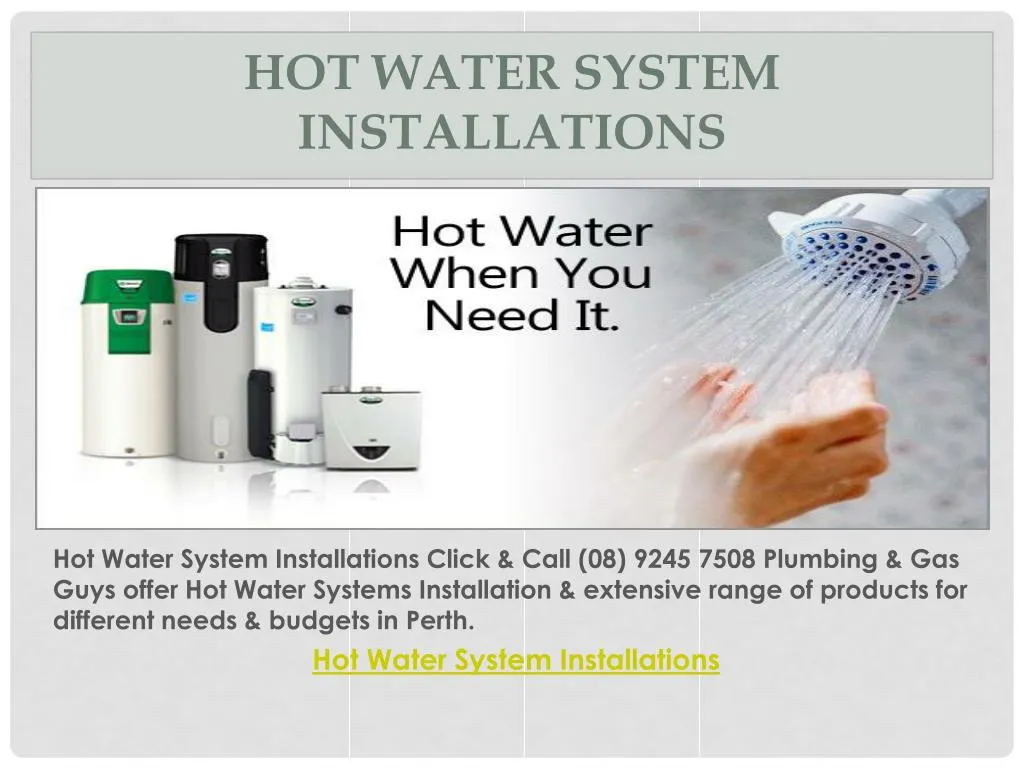 hot water system installations