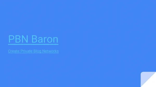 PBN BARON is Providing Private Blog Network Example